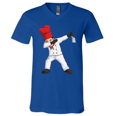 Funny Dabbing Hibachi Chef Cook Costume Cooking Cute Gift V-Neck T-Shirt