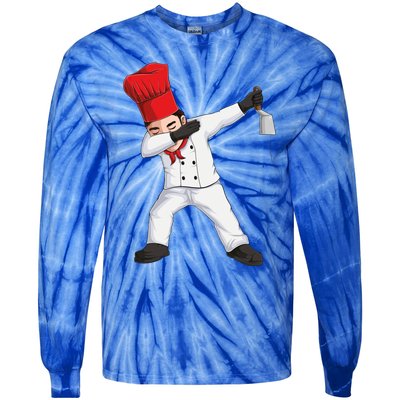 Funny Dabbing Hibachi Chef Cook Costume Cooking Cute Gift Tie-Dye Long Sleeve Shirt