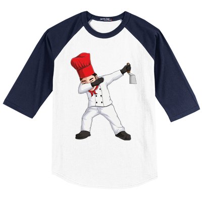 Funny Dabbing Hibachi Chef Cook Costume Cooking Cute Gift Baseball Sleeve Shirt