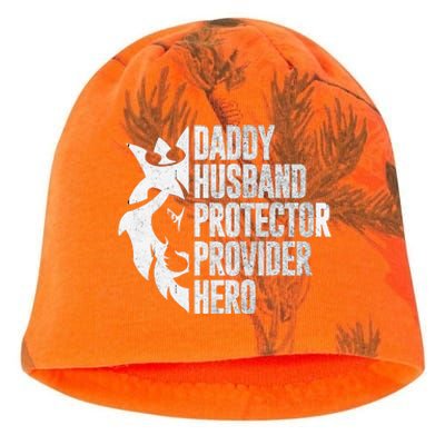 Funny Daddy Husband Protector Provider Hero For Father Day Kati - Camo Knit Beanie