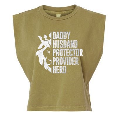 Funny Daddy Husband Protector Provider Hero For Father Day Garment-Dyed Women's Muscle Tee