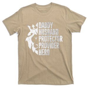 Funny Daddy Husband Protector Provider Hero For Father Day T-Shirt