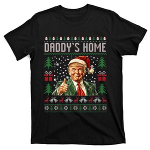 Funny DaddyS Home Trump Ugly Christmas Sweater Xmas Pajamas T-Shirt