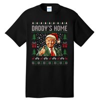 Funny DaddyS Home Trump Ugly Christmas Sweater Xmas Pajamas Tall T-Shirt