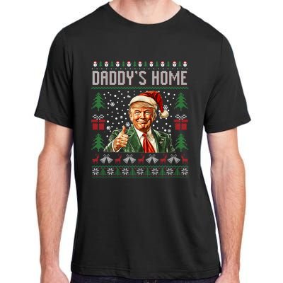 Funny DaddyS Home Trump Ugly Christmas Sweater Xmas Pajamas Adult ChromaSoft Performance T-Shirt