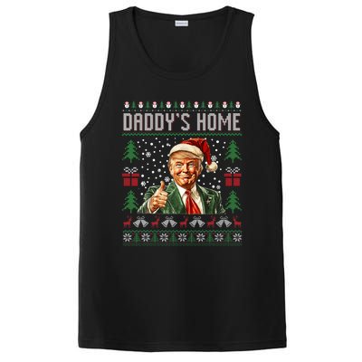 Funny DaddyS Home Trump Ugly Christmas Sweater Xmas Pajamas PosiCharge Competitor Tank