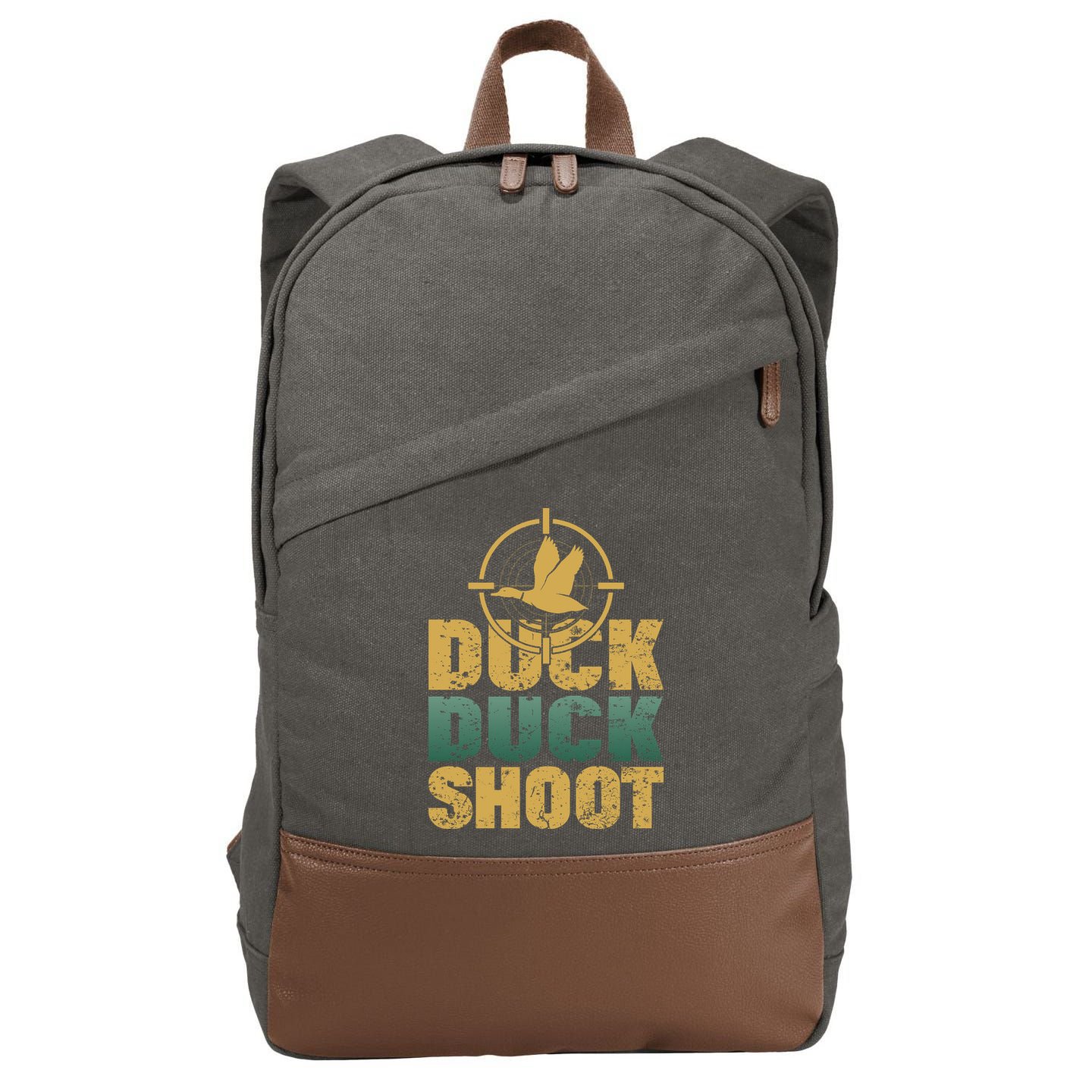 Funny Duck Hunting Gift For Hunter Cotton Canvas Backpack
