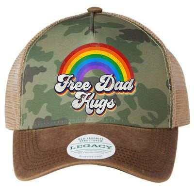 Free Dad Hugs Gift Rainbow Heart Lgbt Pride Month Gift Legacy Tie Dye Trucker Hat