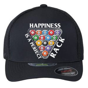 Father's Day Happiness Is A Perfect Rack Billiards Dad Gift For Dad Flexfit Unipanel Trucker Cap