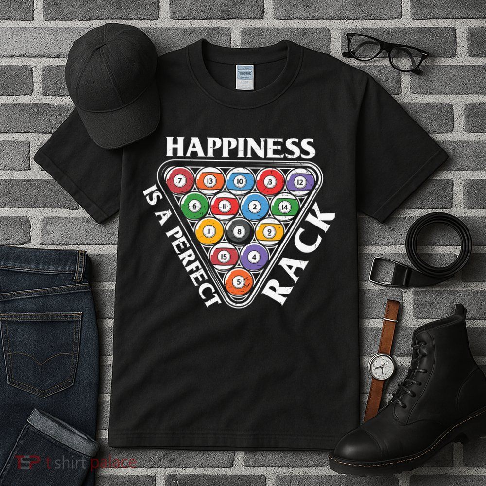 Father's Day Happiness Is A Perfect Rack Billiards Dad Gift For Dad Tall T-Shirt