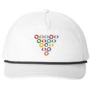 Father's Day Happiness Is A Perfect Rack Billiards Dad Gift For Dad Snapback Five-Panel Rope Hat