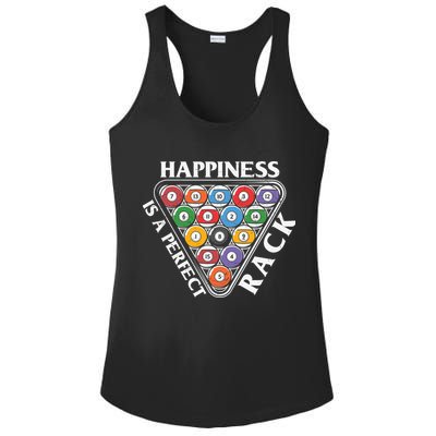 Father's Day Happiness Is A Perfect Rack Billiards Dad Gift For Dad Ladies PosiCharge Competitor Racerback Tank