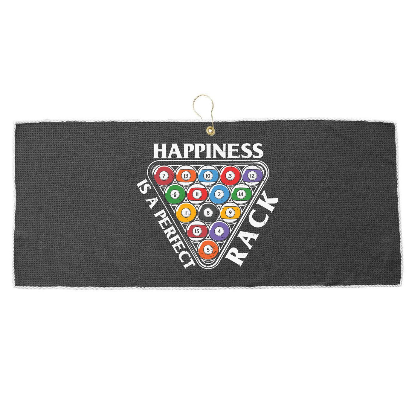 Father's Day Happiness Is A Perfect Rack Billiards Dad Gift For Dad Large Microfiber Waffle Golf Towel