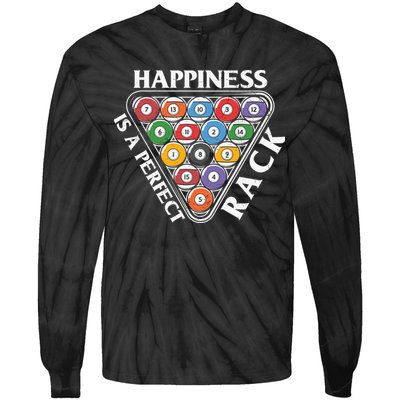 Father's Day Happiness Is A Perfect Rack Billiards Dad Gift For Dad Tie-Dye Long Sleeve Shirt
