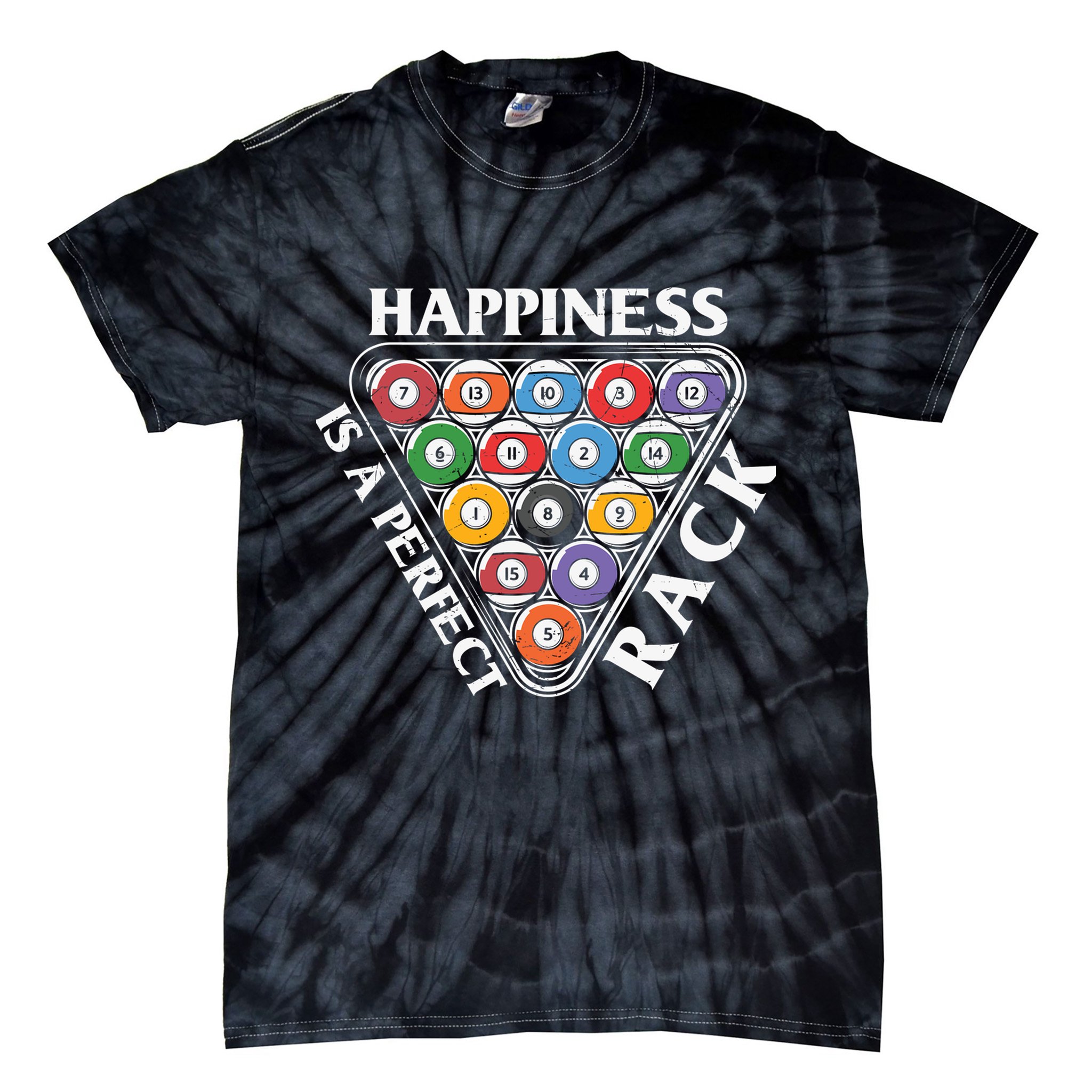 Father's Day Happiness Is A Perfect Rack Billiards Dad Gift For Dad Tie-Dye T-Shirt