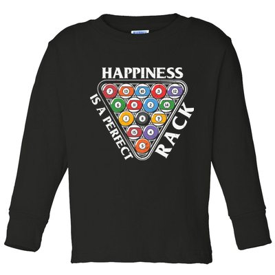 Father's Day Happiness Is A Perfect Rack Billiards Dad Gift For Dad Toddler Long Sleeve Shirt