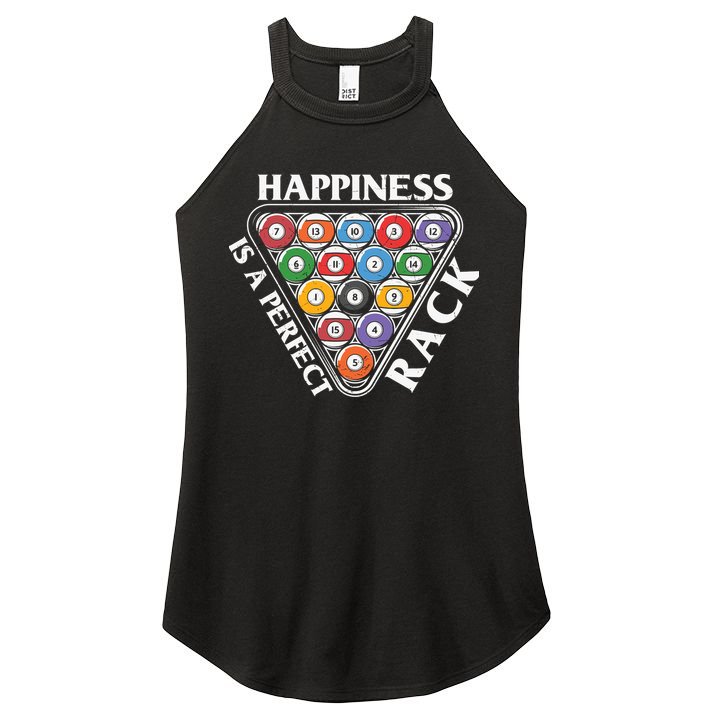 Father's Day Happiness Is A Perfect Rack Billiards Dad Gift For Dad Women's Perfect Tri Rocker Tank