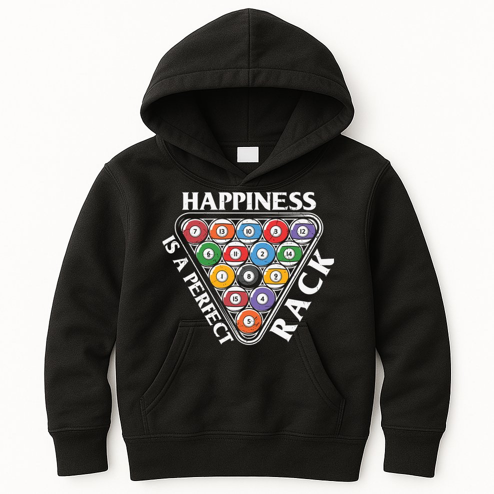 Father's Day Happiness Is A Perfect Rack Billiards Dad Gift For Dad Kids Hoodie