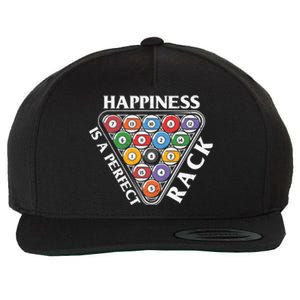 Father's Day Happiness Is A Perfect Rack Billiards Dad Gift For Dad Wool Snapback Cap