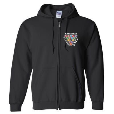 Father's Day Happiness Is A Perfect Rack Billiards Dad Gift For Dad Full Zip Hoodie