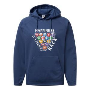 Father's Day Happiness Is A Perfect Rack Billiards Dad Gift For Dad Performance Fleece Hoodie