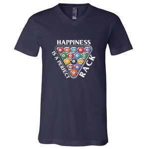 Father's Day Happiness Is A Perfect Rack Billiards Dad Gift For Dad V-Neck T-Shirt