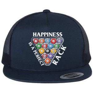 Father's Day Happiness Is A Perfect Rack Billiards Dad Gift For Dad Flat Bill Trucker Hat