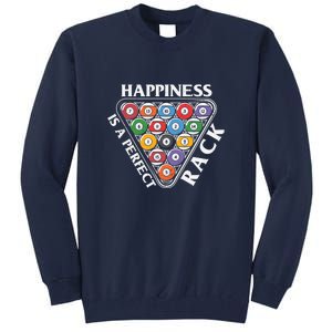 Father's Day Happiness Is A Perfect Rack Billiards Dad Gift For Dad Tall Sweatshirt