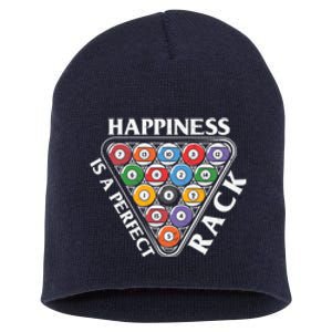 Father's Day Happiness Is A Perfect Rack Billiards Dad Gift For Dad Short Acrylic Beanie