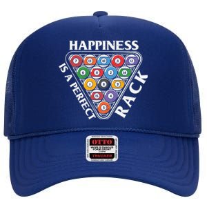 Father's Day Happiness Is A Perfect Rack Billiards Dad Gift For Dad High Crown Mesh Back Trucker Hat