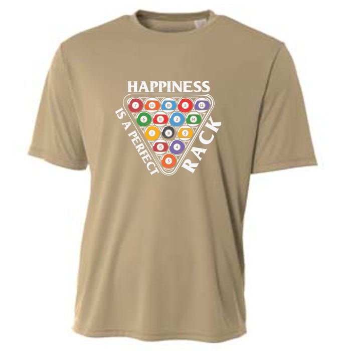 Father's Day Happiness Is A Perfect Rack Billiards Dad Gift For Dad Cooling Performance Crew T-Shirt