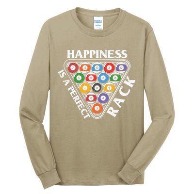 Father's Day Happiness Is A Perfect Rack Billiards Dad Gift For Dad Tall Long Sleeve T-Shirt