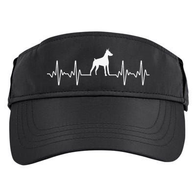 funny Doberman Heartbeat For Doberman Lover Adult Drive Performance Visor
