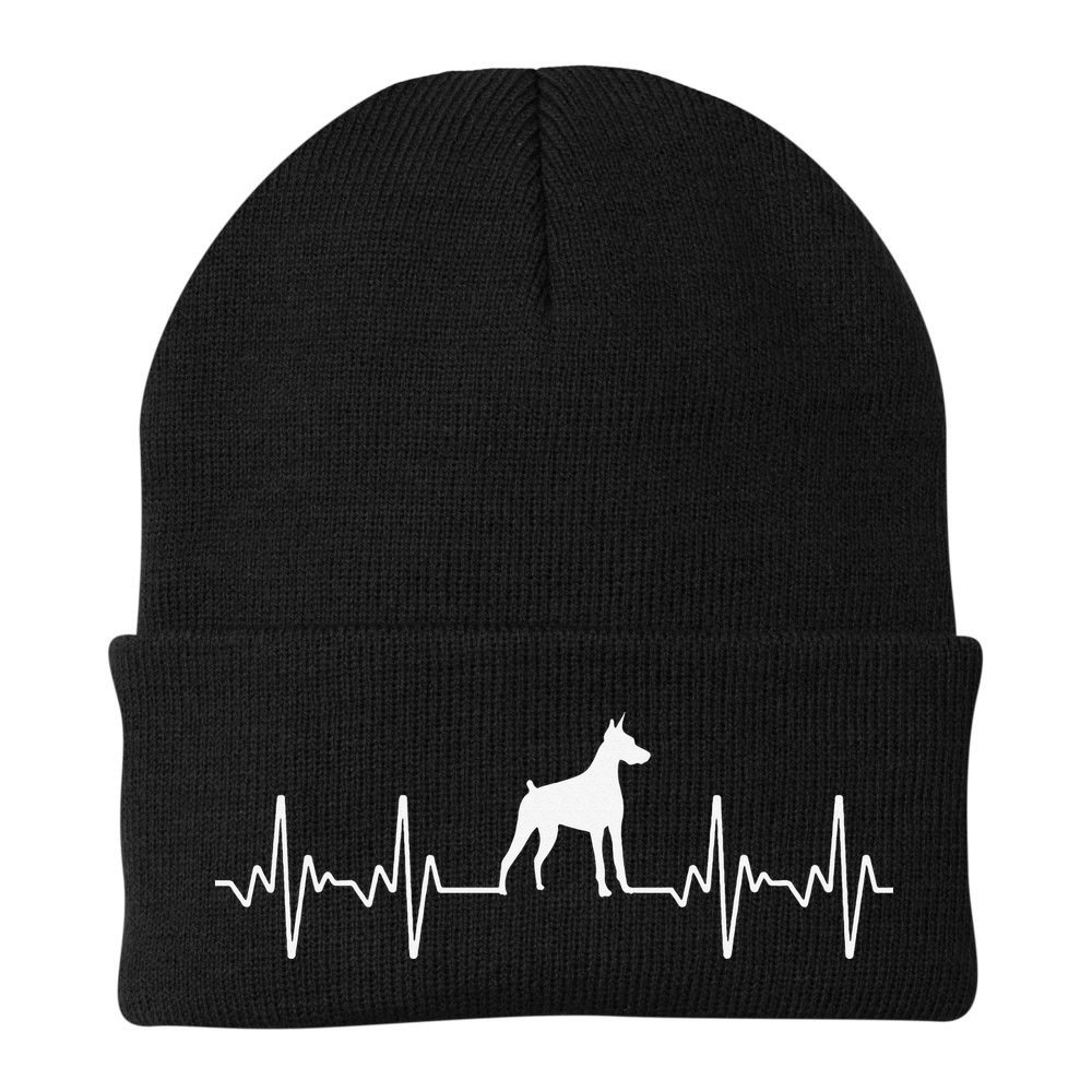 funny Doberman Heartbeat For Doberman Lover Beanie