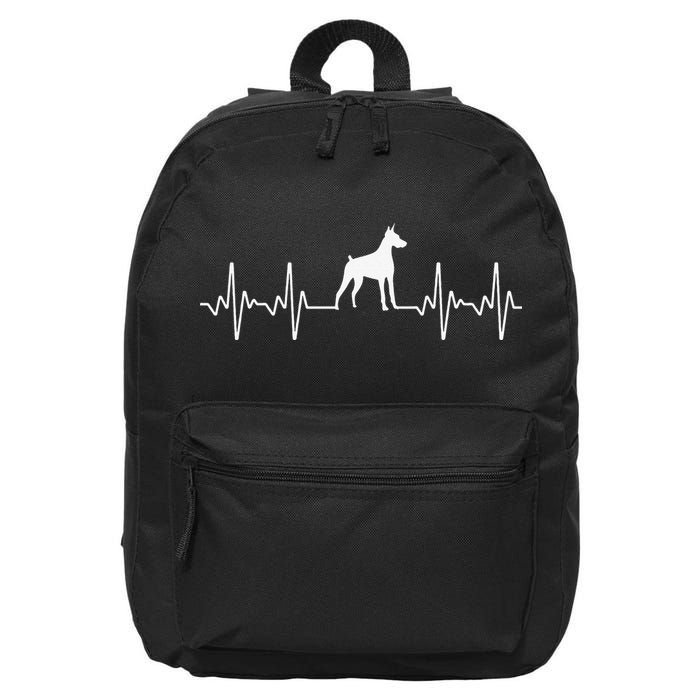 funny Doberman Heartbeat For Doberman Lover 16 in Basic Backpack