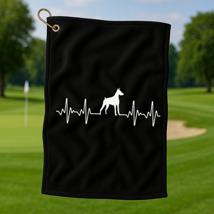 funny Doberman Heartbeat For Doberman Lover Golf Towel