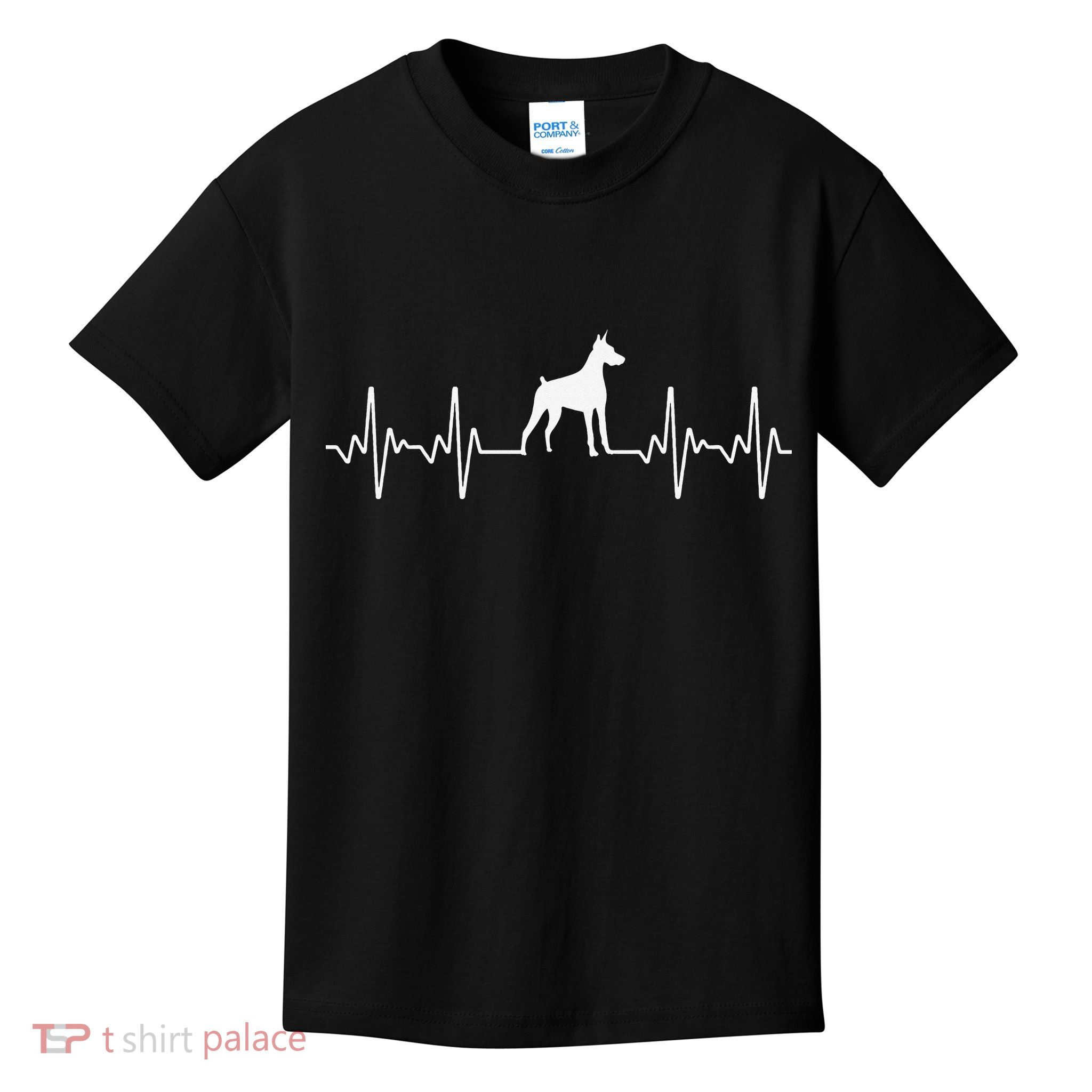 funny Doberman Heartbeat For Doberman Lover Kids T-Shirt