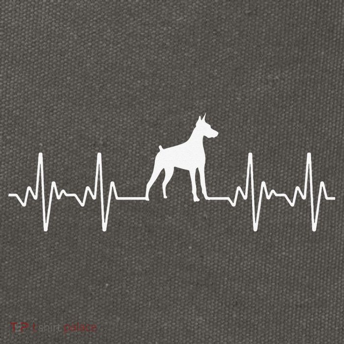 funny Doberman Heartbeat For Doberman Lover Cotton Canvas Backpack