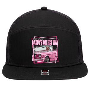 Funny DaddyS Home Trump Pink 2024 Take America Back 2024 7 Panel Mesh Trucker Snapback Hat