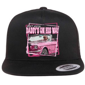 Funny DaddyS Home Trump Pink 2024 Take America Back 2024 Flat Bill Trucker Hat