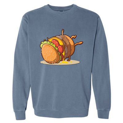 Funny Dancing Hamburger Gift Garment-Dyed Sweatshirt