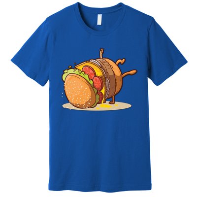 Funny Dancing Hamburger Gift Premium T-Shirt