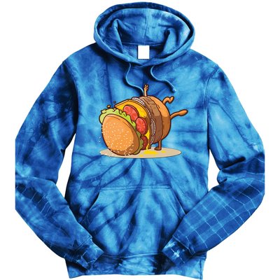 Funny Dancing Hamburger Gift Tie Dye Hoodie