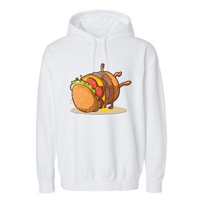 Funny Dancing Hamburger Gift Garment-Dyed Fleece Hoodie