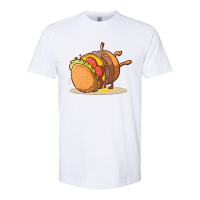 Funny Dancing Hamburger Gift Softstyle CVC T-Shirt