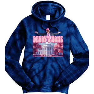 Funny DaddyS Home Trump Pink 2024 Take America Back 2024 Tie Dye Hoodie