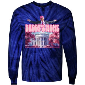 Funny DaddyS Home Trump Pink 2024 Take America Back 2024 Tie-Dye Long Sleeve Shirt