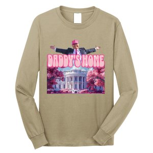 Funny DaddyS Home Trump Pink 2024 Take America Back 2024 Long Sleeve Shirt