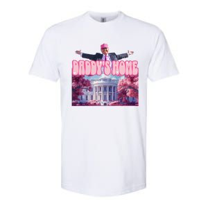 Funny DaddyS Home Trump Pink 2024 Take America Back 2024 Softstyle CVC T-Shirt