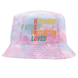 Fathers Day Husband Father Protector Hero Loved Dad Tie-Dyed Bucket Hat